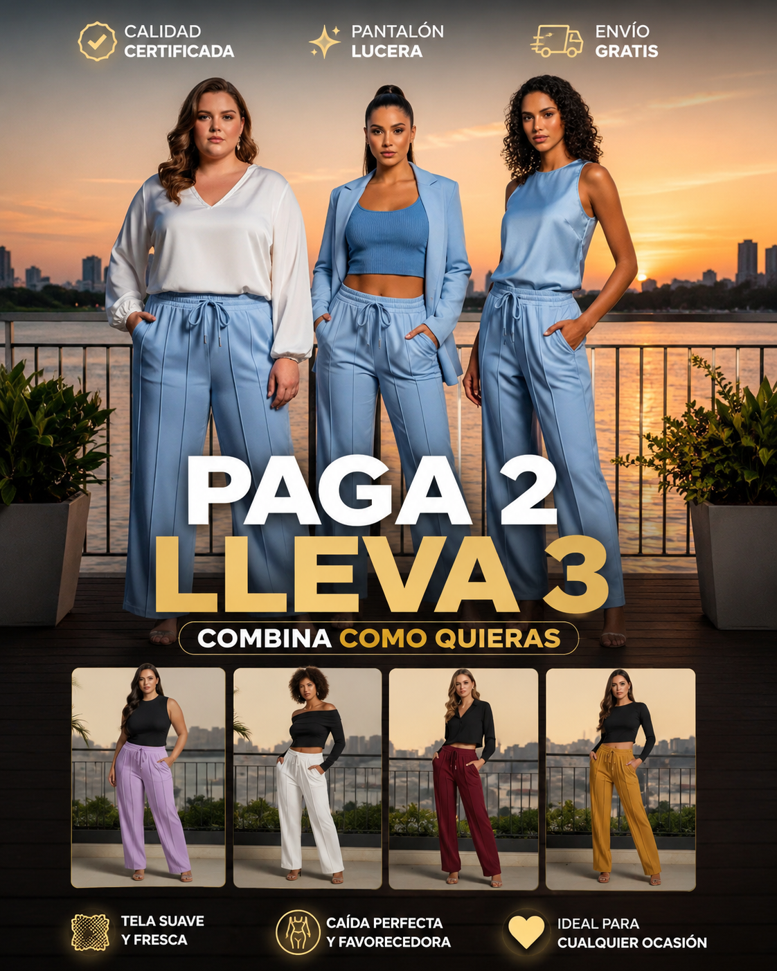 Pantalon Lucera compra 1 lleva 3