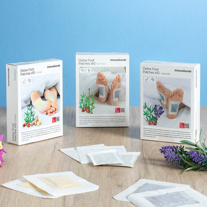 Parches Desintoxicantes para Pies Lavender InnovaGoods 10 Unidades Dropea